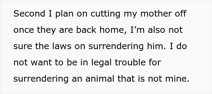 Text discussing legal concerns about surrendering a dog, highlighting issues of neglectful owner dog health problems.