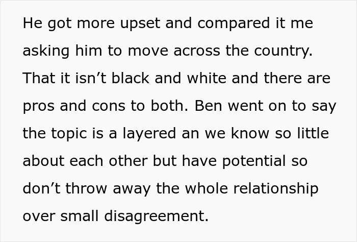Text discussing a boyfriend demanding a veto on a woman&rsquo;s medical procedure to keep his fatherhood dreams alive.