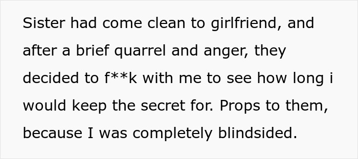 Text on a white background about a sister confessing to his girlfriend and planning to teach a man who cheats on GF with her sister a lesson. Text on a white background about a sister confessing to his girlfriend and planning to teach a man who cheats on GF with her sister a lesson.