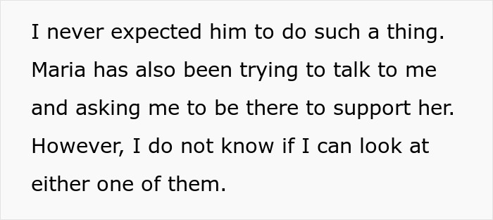Text excerpt discussing unexpected actions and emotional conflict related to wife, hubby without shirt, and bestie naked after moaning heard.