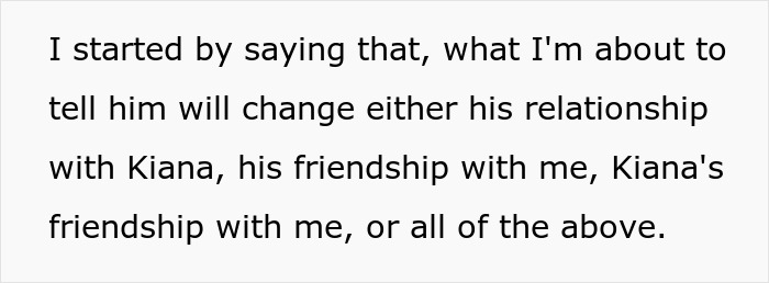 Text excerpt discussing the impact of revealing a secret on relationships and friendships in a tense situation.
