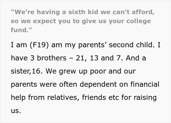Teen daughter forced to sacrifice education as delusional parents call sixth baby a miracle despite financial struggles.