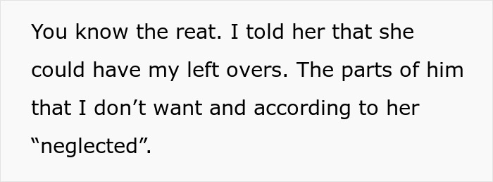 Text excerpt showing a woman&rsquo;s perspective on her husband&rsquo;s mistress and feelings of neglect.