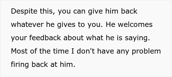 Text excerpt on a white background discussing giving feedback and responding to someone&rsquo;s statements in a conversation.