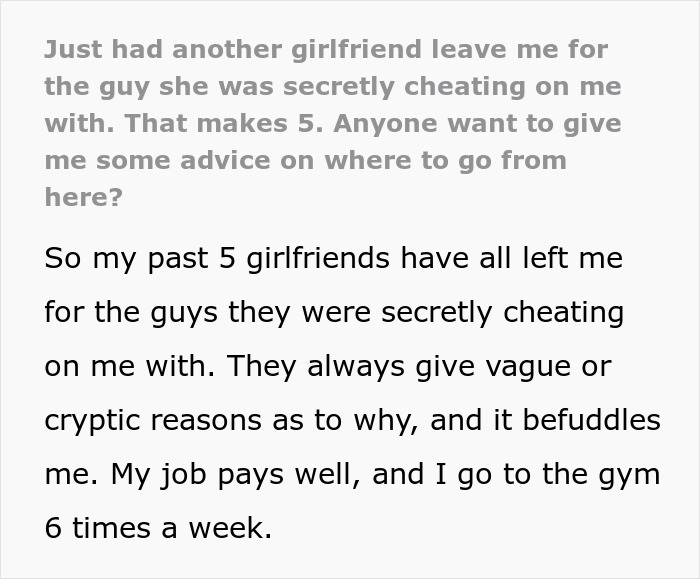 Man Survives Five Back-To-Back Cheating GFs, Starts Suspecting His Dating Radar Might Be Broken