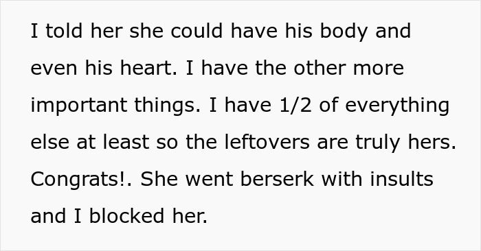 Text excerpt about a woman ignoring her husband&rsquo;s mistress who keeps trying to contact her amidst conflicts.