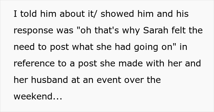 Text excerpt depicting an arrogant guy comparing his devoted girlfriend to another man&rsquo;s wife, making her feel second best.