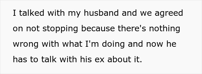 Text image showing a personal statement about refusing to stop making school lunches despite others' opinions.