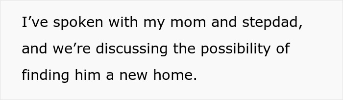 Text on white background discussing talking with family about finding a new home, highlighting neglectful owner dog health problems.
