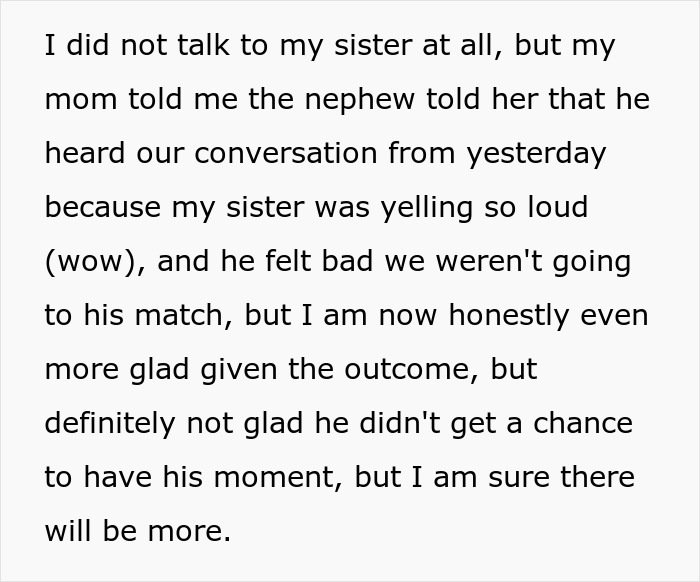 Text discussing a lady skipping her nephew&rsquo;s uncertain boxing match due to commitments to her dogs, causing family conflict.