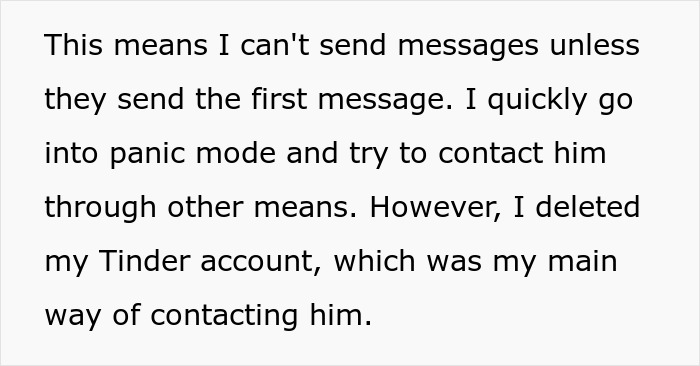 Text about a lady&rsquo;s perfect first date abroad and deleting dating app losing way to reach him.