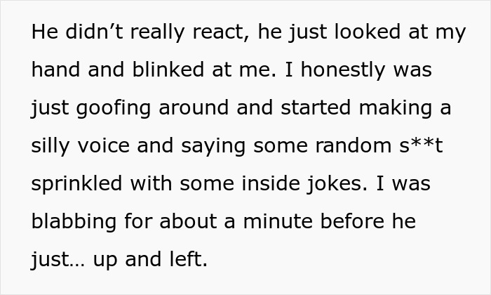 Alt text: Text of a woman's innocent goofy joke revealing her husband is a horrible cheating jerk through his reaction.