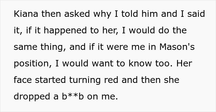 Text message conversation revealing a cheater hiding a one night stand from boyfriend while a friend threatens to expose her secret.