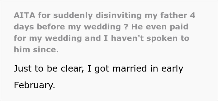 Bride Discovers Dad's Dirty Secret Days Before Wedding And Kicks Him Out, Family Goes Ballistic
