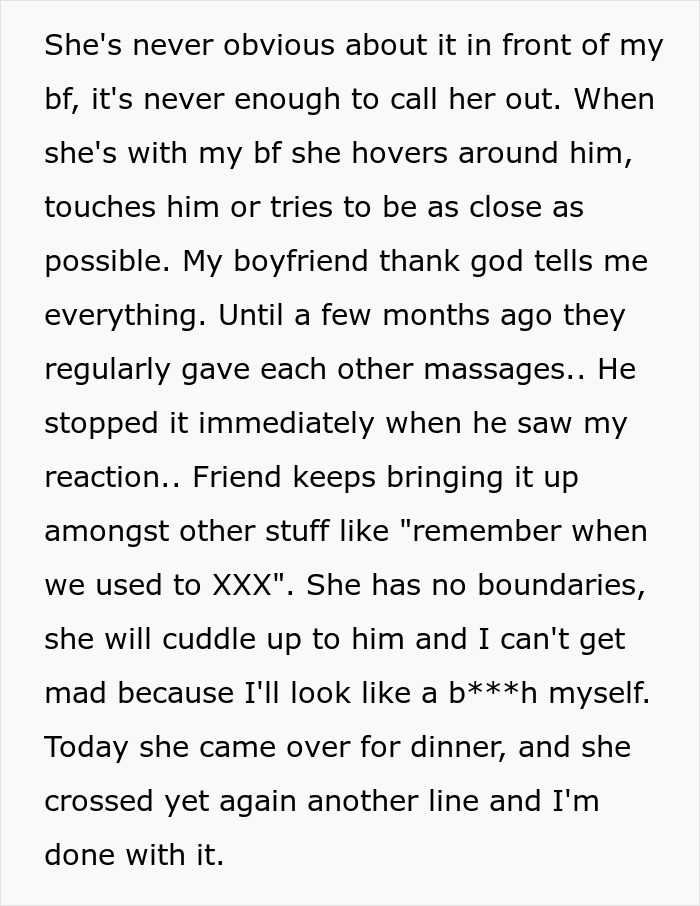 Woman tries to coexist with boyfriend&rsquo;s female friend who crosses boundaries and causes relationship regrets.