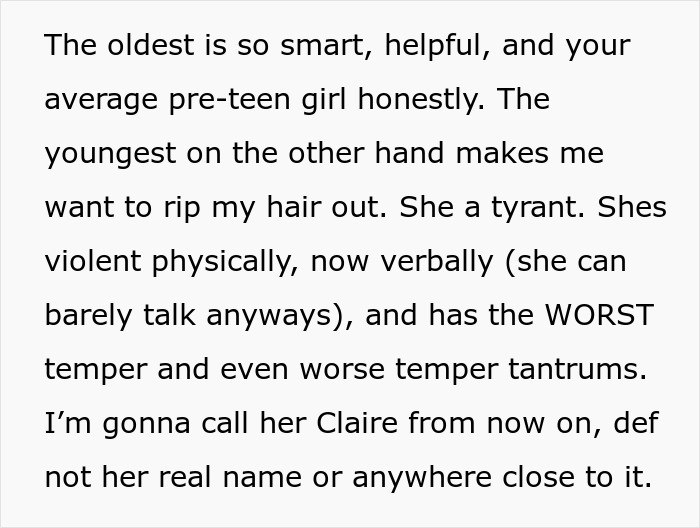 Alt text: Violent niece injures baby while enabler family ignores victim to coddle the brat causing distress and conflict.