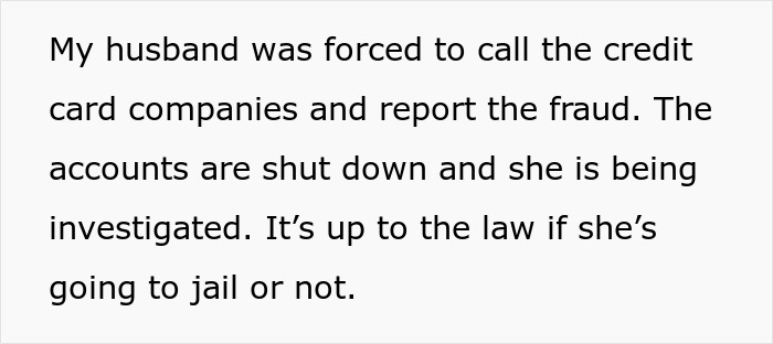 Text excerpt discussing credit card fraud investigation and legal consequences related to debt and bankruptcy.