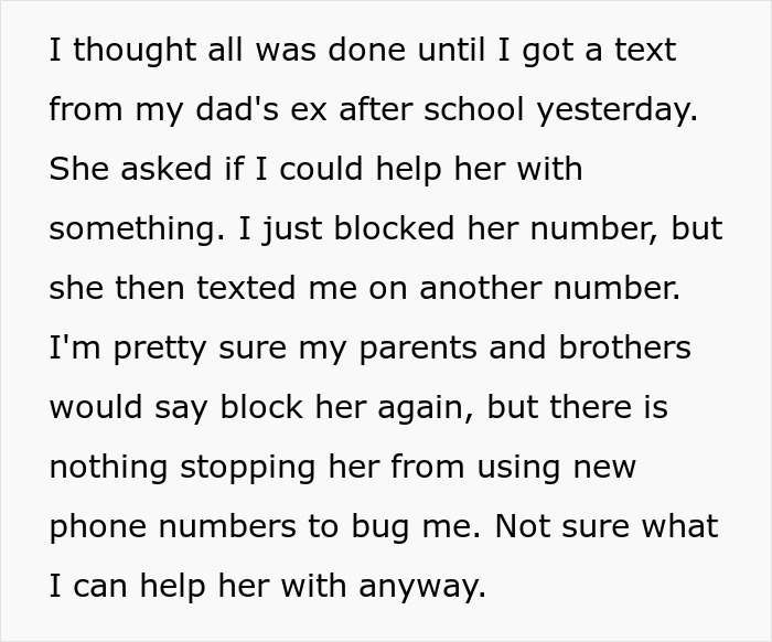 Text message from bride sharing struggles after dad cut off his family, causing wedding regrets and ongoing family tension.