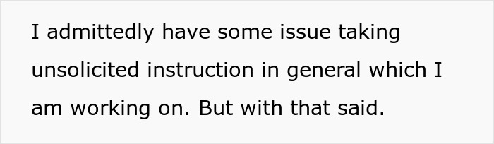 Leitura de texto com fundo branco Admito que tenho alguns problemas em receber instruções não solicitadas em geral nas quais estou trabalhando.