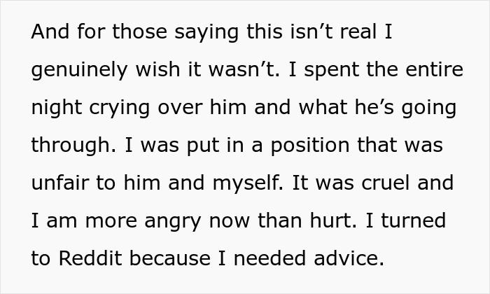 Text expressing deep emotional pain and anger over neglectful owner dog health problems, seeking advice on Reddit.