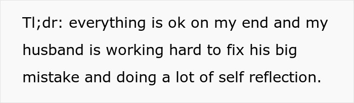 Text excerpt about husband working hard to fix mistake and self-reflecting related to wife realizing hubby downgraded. Text excerpt about husband working hard to fix mistake and self-reflecting related to wife realizing hubby downgraded.