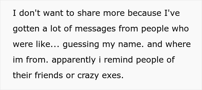 Text excerpt discussing receiving many messages from people guessing identity after imagining things and hearing narrations.