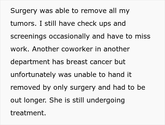 Cancer survivor lifts her shirt at work to address rumors, now fears consequences of her bold action.