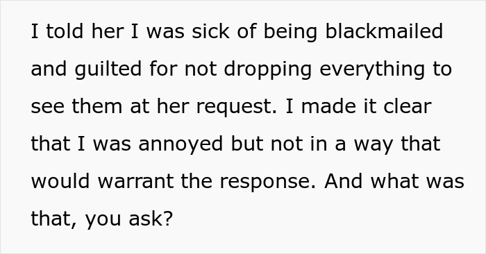 Text excerpt highlighting a man feeling guilted and annoyed, related to niblings being brainwashed to hate him.