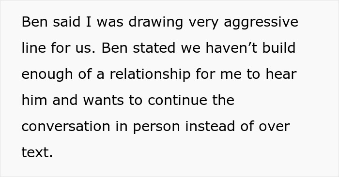 Text message discussing boyfriend demanding a veto on woman&rsquo;s medical procedure to keep his fatherhood dreams alive.