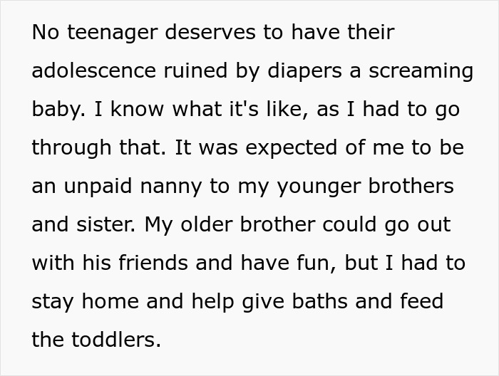 Text highlighting the struggles of a teen sacrificing education due to delusional parents and a demanding family situation.