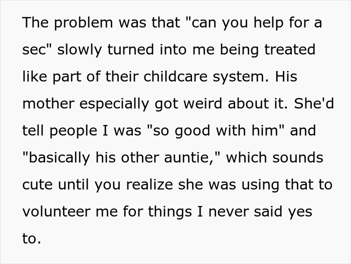 Alt text: Woman dealing with harassment to watch ex&rsquo;s nephew, feeling trapped despite seeking freedom after breakup