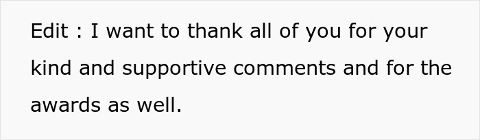 Text on a white background expressing gratitude for kind comments and awards in a supportive online message.
