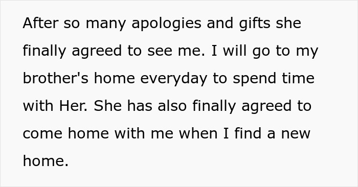 Text about teen daughter agreeing to visit brother&rsquo;s home after dad evicts her bedroom for new baby, causing family crisis.