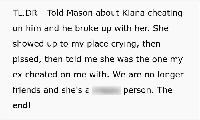 Cheater Hides One Night Stand From BF, Friend Threatens To Expose Her, Finds Out A Horrible Secret