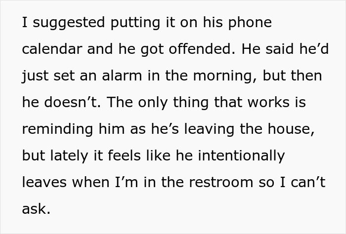 Text excerpt showing a man frustrated as hubby dumps household chores on him, sparking debate if he’s really busy with work. Text excerpt showing a man frustrated as hubby dumps household chores on him, sparking debate if he’s really busy with work.
