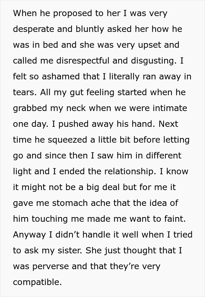 Text about woman experiencing a horrible feeling about her brother-in-law and refusing to let her daughter near him. Text about woman experiencing a horrible feeling about her brother-in-law and refusing to let her daughter near him.
