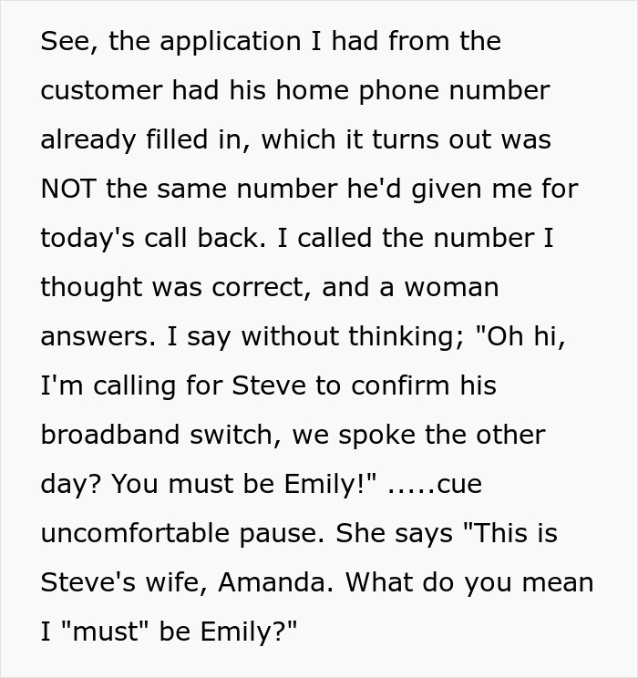 Funcionário acidentalmente revela à esposa do cliente sobre sua amante durante um telefonema, causando caos e confusão. Funcionário acidentalmente revela à esposa do cliente sobre sua amante durante um telefonema, causando caos e confusão.