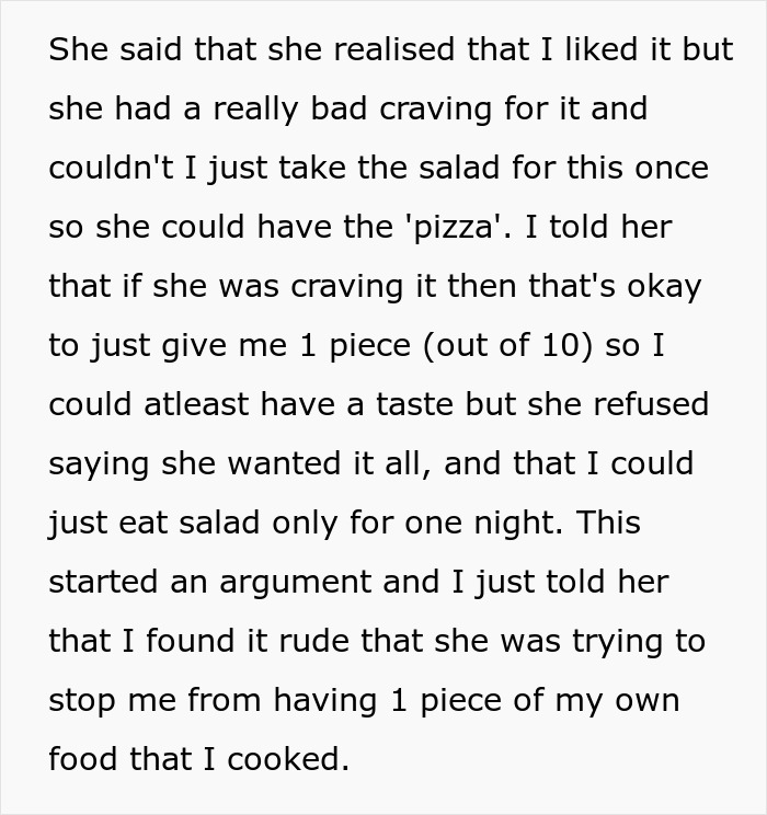 Texto sobre o comentário cruel de uma esposa grávida, causando mágoa e discussão entre marido e mulher por causa do desejo por comida. Texto sobre o comentário cruel de uma esposa grávida, causando mágoa e discussão entre marido e mulher por causa do desejo por comida.