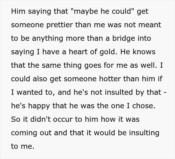 Wife upset as hubby compares her kindness to ex's model pretty looks, realizing he downgraded from gorgeous to kind. Wife upset as hubby compares her kindness to ex's model pretty looks, realizing he downgraded from gorgeous to kind.