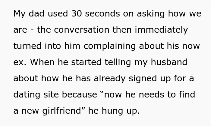 Text screenshot showing a man using his grandson's funeral as a stage for his own breakup drama by complaining about his ex.