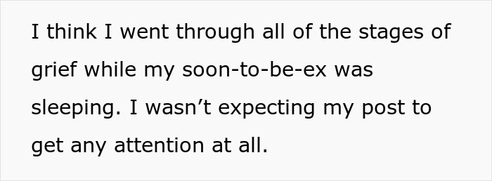 Text post about grief and unexpected attention from a woman admitting to cheating multiple times for variety.