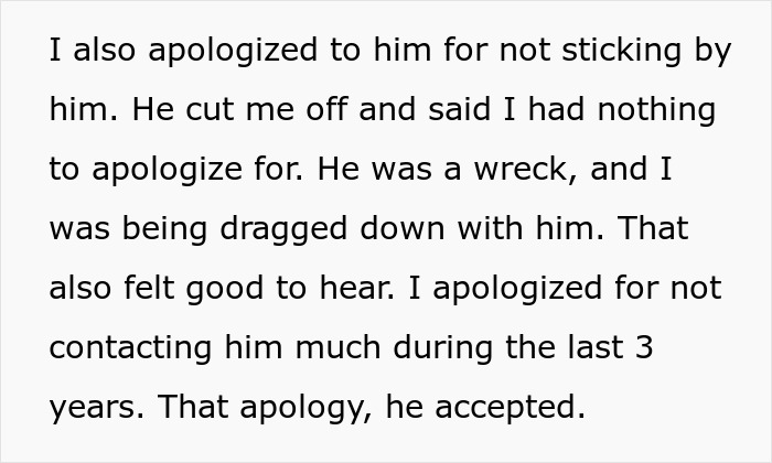 Text discussing a man reconnecting with his ex, highlighting a heartfelt apology and acceptance in their love story.