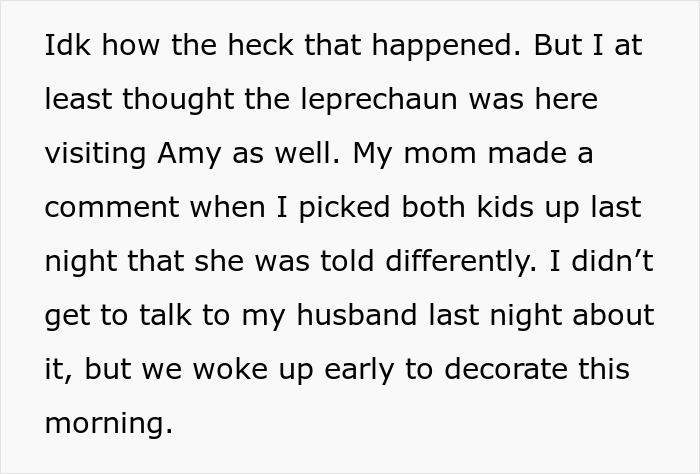 Text discussing a mom's reaction to a small birthday party after a dad says kids won't remember their birthdays later.