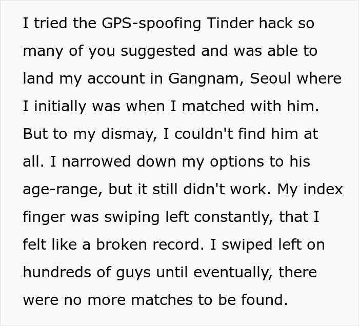 ALT text: Woman experiences a perfect first date abroad then deletes dating app and loses all ways to reach him.