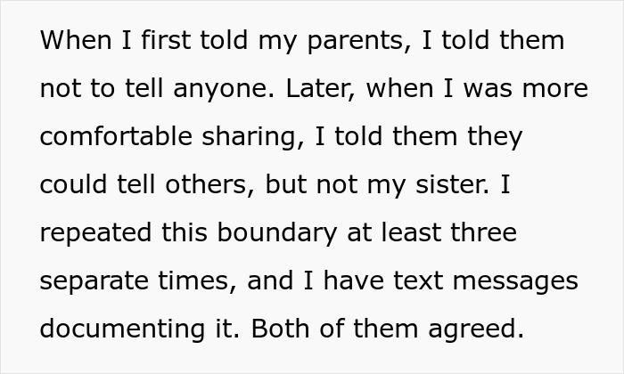 Text excerpt about setting boundaries with family when changing baby name secretly while pregnant, emphasizing privacy and trust.