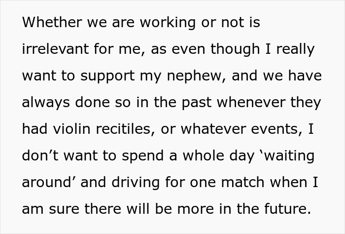 Text discussing choosing to skip nephew's uncertain boxing match to stay with dogs, causing sister's anger and rage.