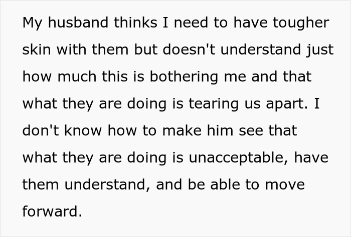ALT text: Text about new mom experiencing anxiety during in-laws visits and frustration with husband for not addressing it