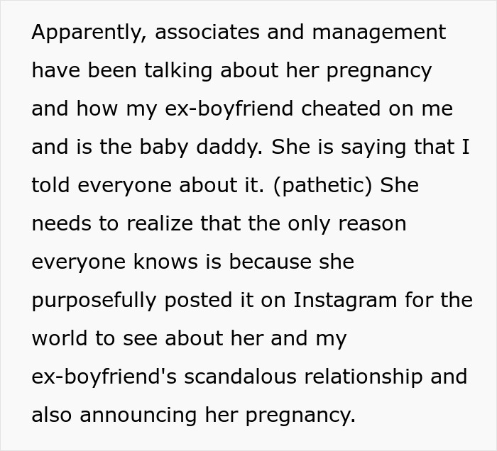 Woman congratulates boyfriend and pregnant mistress in front of coworkers during a shocking office confrontation about cheating and pregnancy.