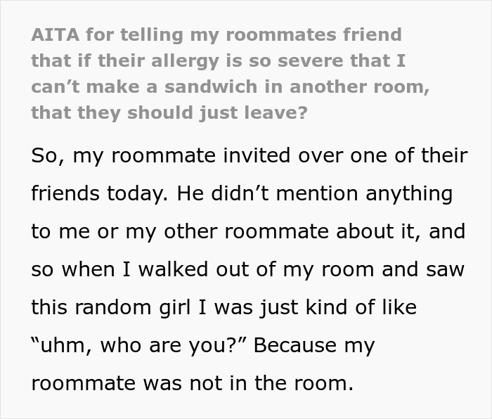 Lady Won't Stop Eating Peanut Butter Because Roomie's Unannounced Guest Is Allergic, Drama Ensues