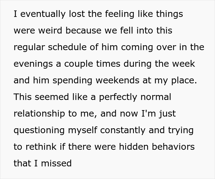 Mulher acha que está no melhor relacionamento de sua vida, mas questiona comportamentos ocultos após mensagens de texto da esposa do namorado.